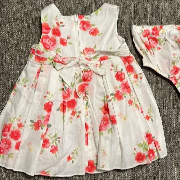 First Impressions Dress w/ Bloomer Bottoms - Pink Green Floral 6-9M - Picture 7 of 7